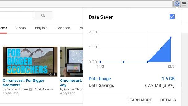 пример расширения для экономии данных в браузере на экране ноутбука