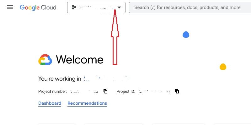 Интерфейс Google Cloud Console
