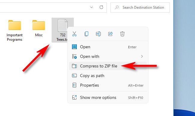 Как создать и распаковать ZIP в Windows 11