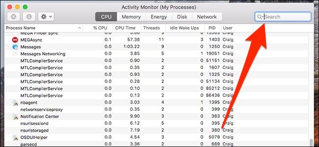 Кнопка завершения процесса в Мониторе активности