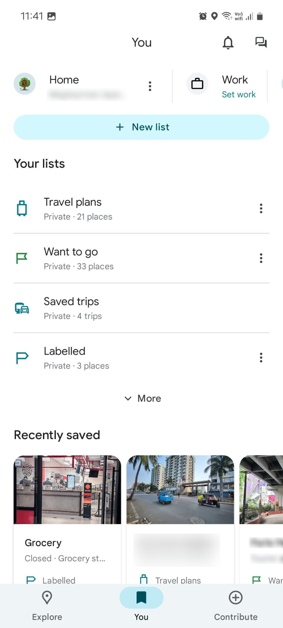 Вкладка Вы в Google Maps