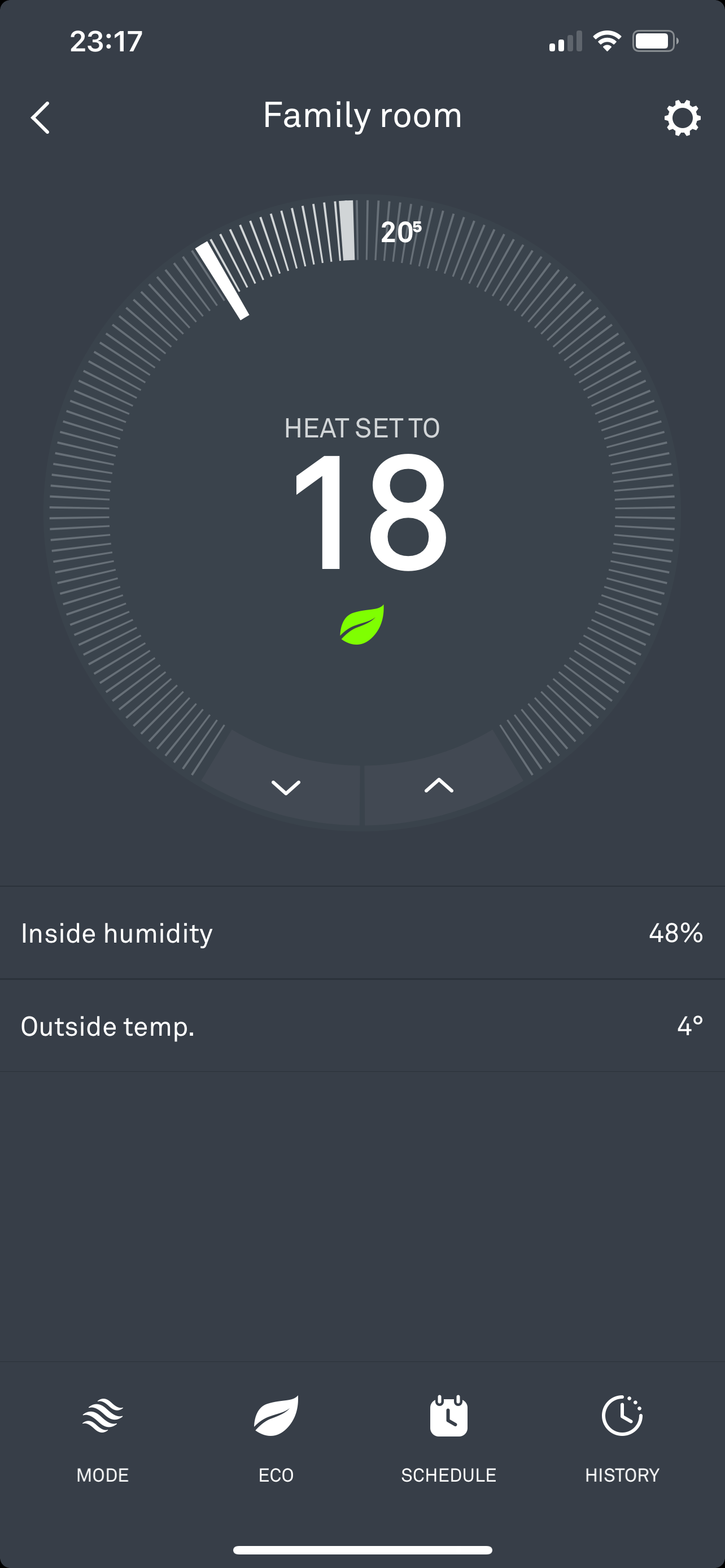 Nest Learning Thermostat температура