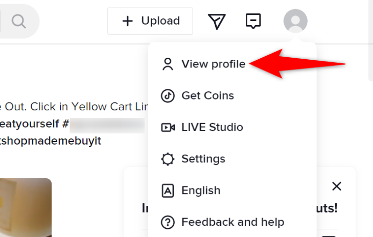 Выберите «Просмотреть профиль» в меню.