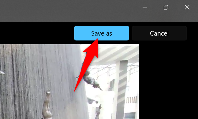 Кнопка Сохранить как в правом верхнем углу окна обрезки