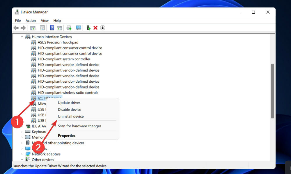 Удаление устройства в Диспетчере