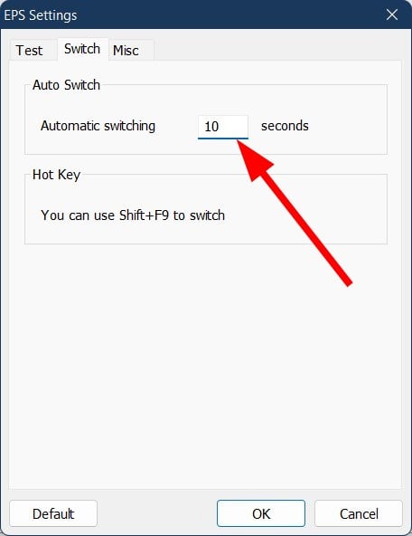 Скриншот: настройка интервала переключения прокси