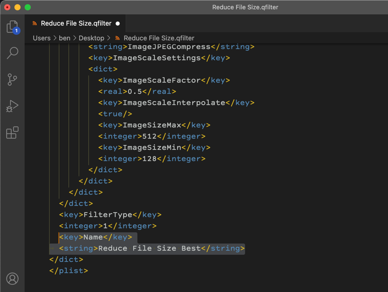 Переименование фильтра для отображения в меню