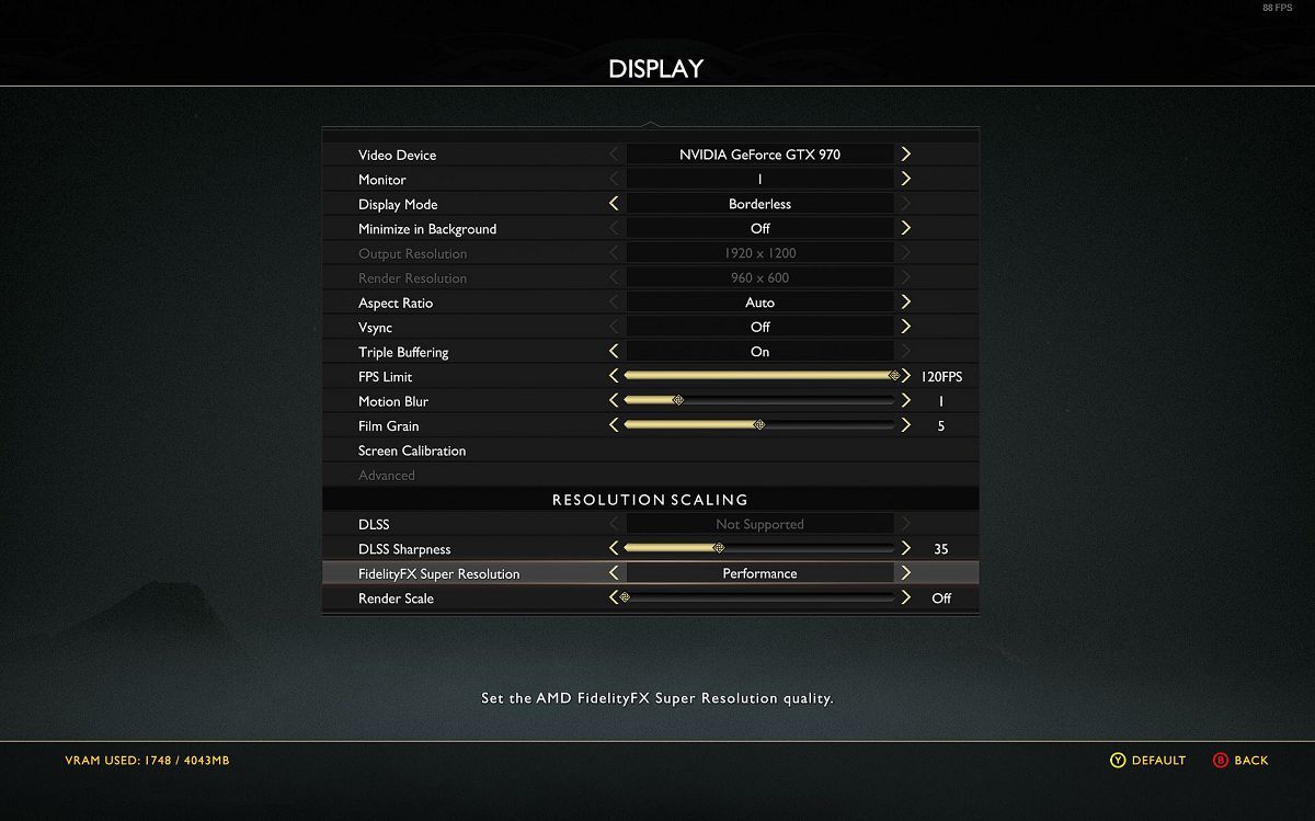GoW FSR On Performance
