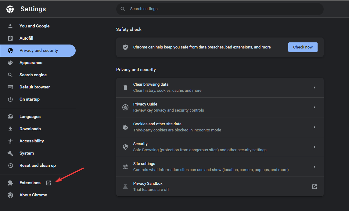 Менеджер расширений