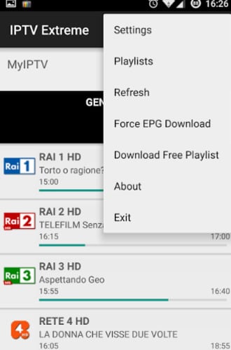 M3U-плейлист для IPTV на экране устройства