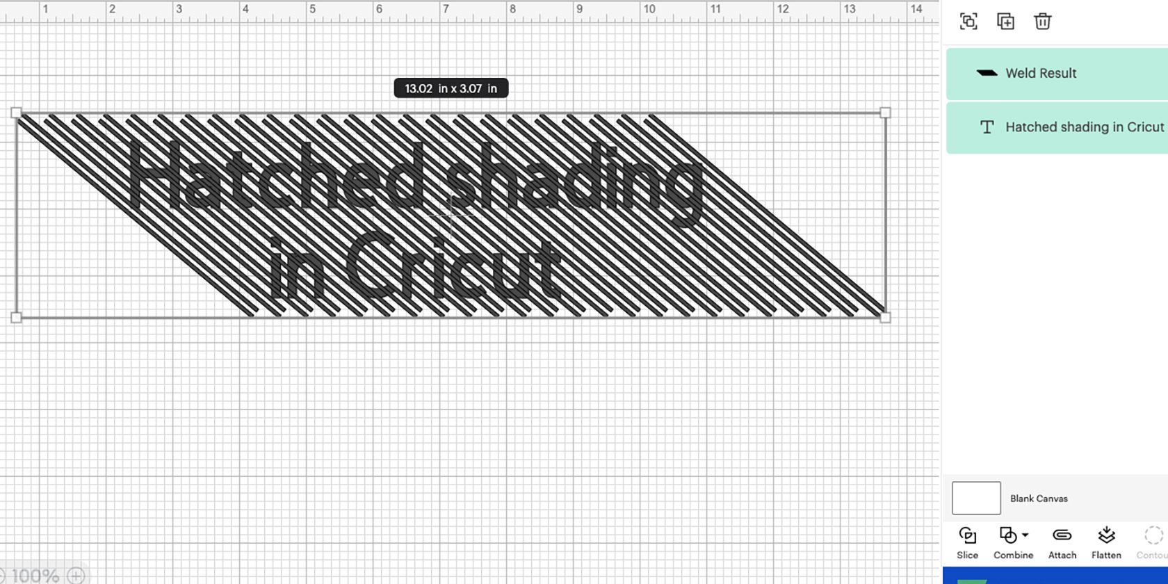 Cricut Design Space selected elements