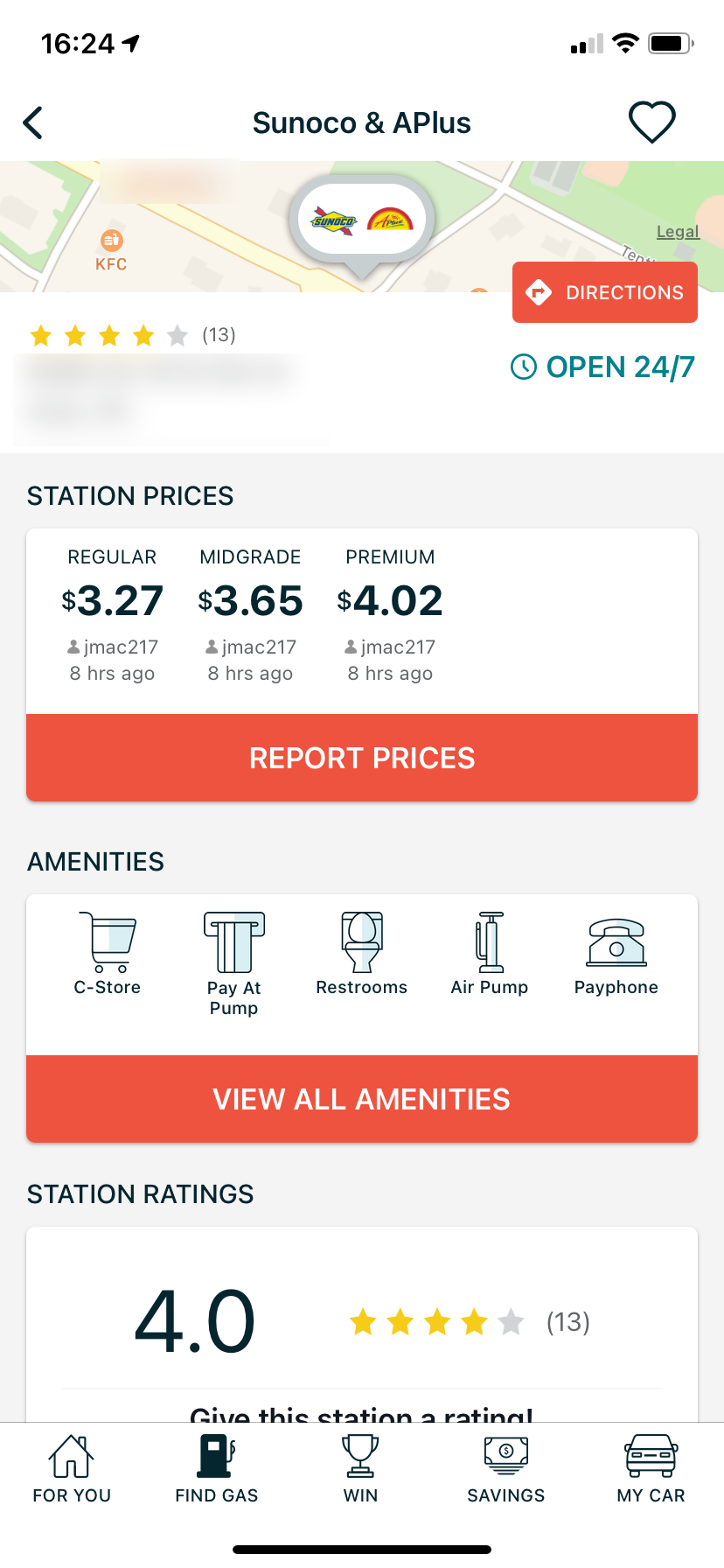 GasBuddy: подробная информация о станции