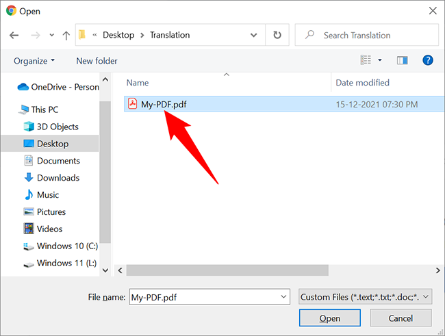Выберите PDF для перевода.