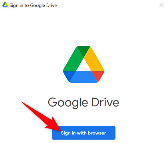Выберите Sign in With Browser.