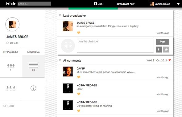 Трансляция в прямом эфире: панель управления и участники