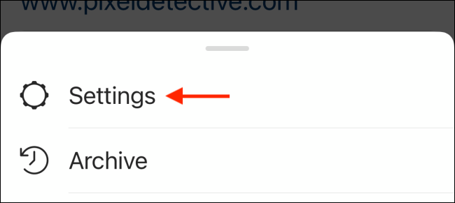 Пункт Настройки в меню Instagram
