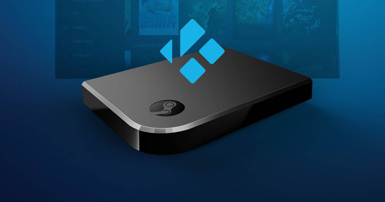 Изображение Steam Link рядом с телевизором и кабелями