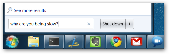 Поле поиска меню Пуск с результатами и индексированием