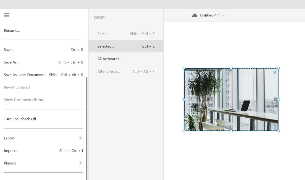 Экспорт графики в Adobe XD