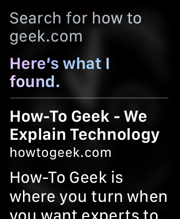 Попросите Siri выполнить веб‑поиск на Apple Watch