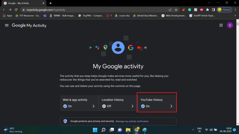 Page web montrant l'option pour inclure ou exclure les recherches YouTube