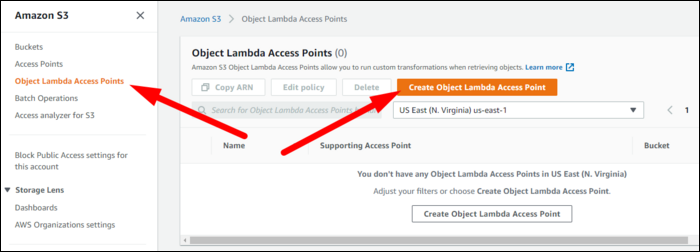 Создайте Object Lambda Access Point и привяжите supporting access point и Lambda