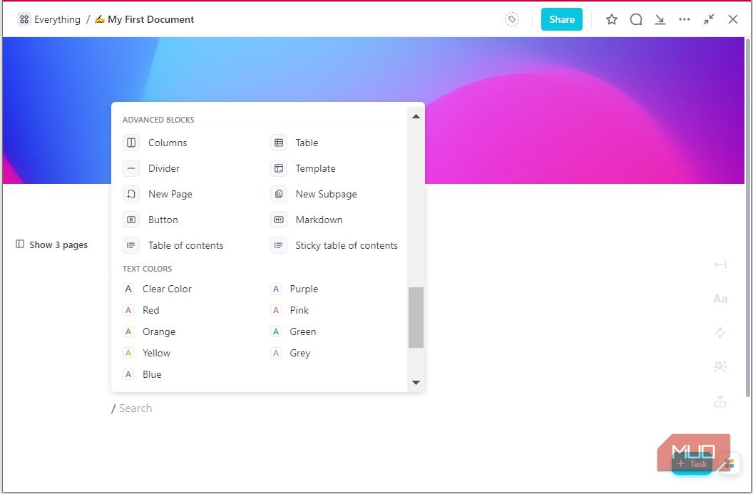 Опции встраивания контента — расширенные блоки