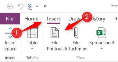 File printout option in Microsoft OneNote