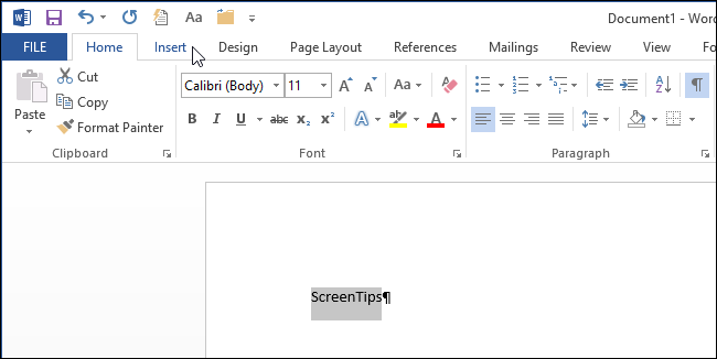 Вкладка Вставка
