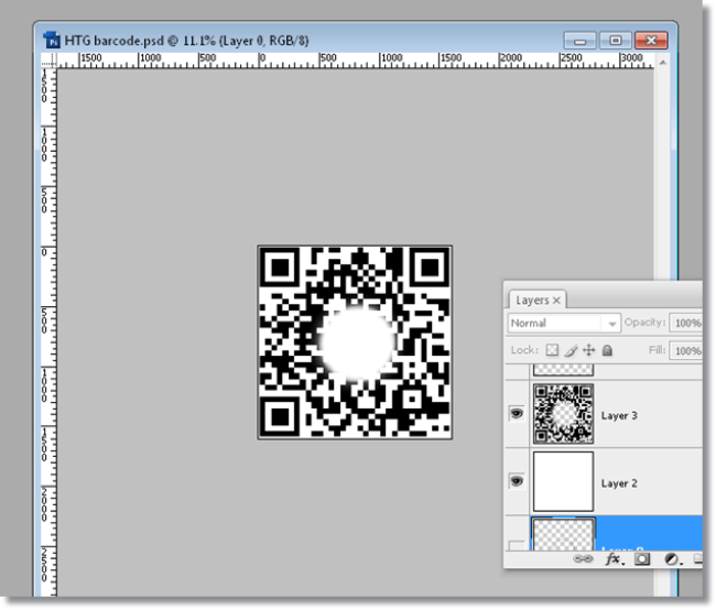 Удаление части QR для логотипа