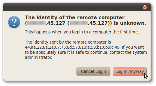 Предупреждение о неизвестном ключе SSH при первом подключении