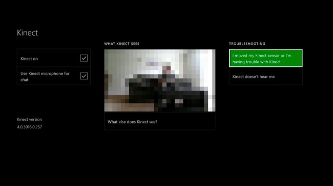 Экран запроса на повторную калибровку аудио Kinect
