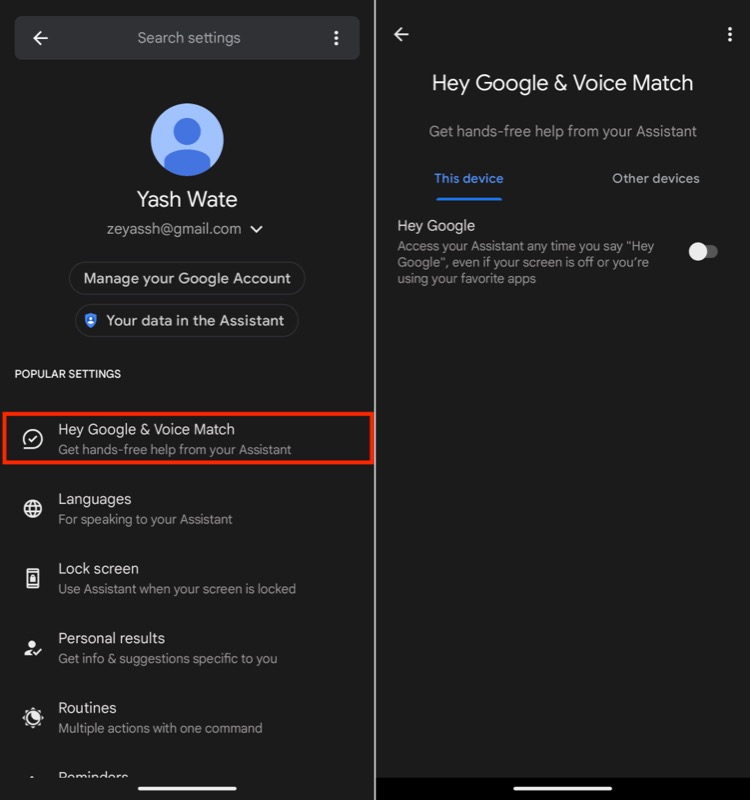 включение hey google на pixel
