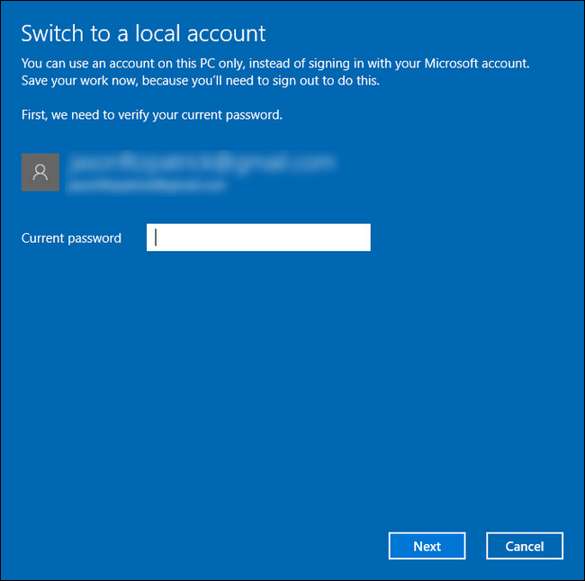 Подтверждение учётной записи: введите пароль Microsoft Account