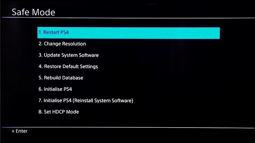 Запуск Безопасного режима PS4