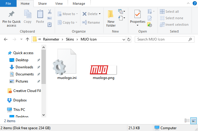 rainmeter icon setup