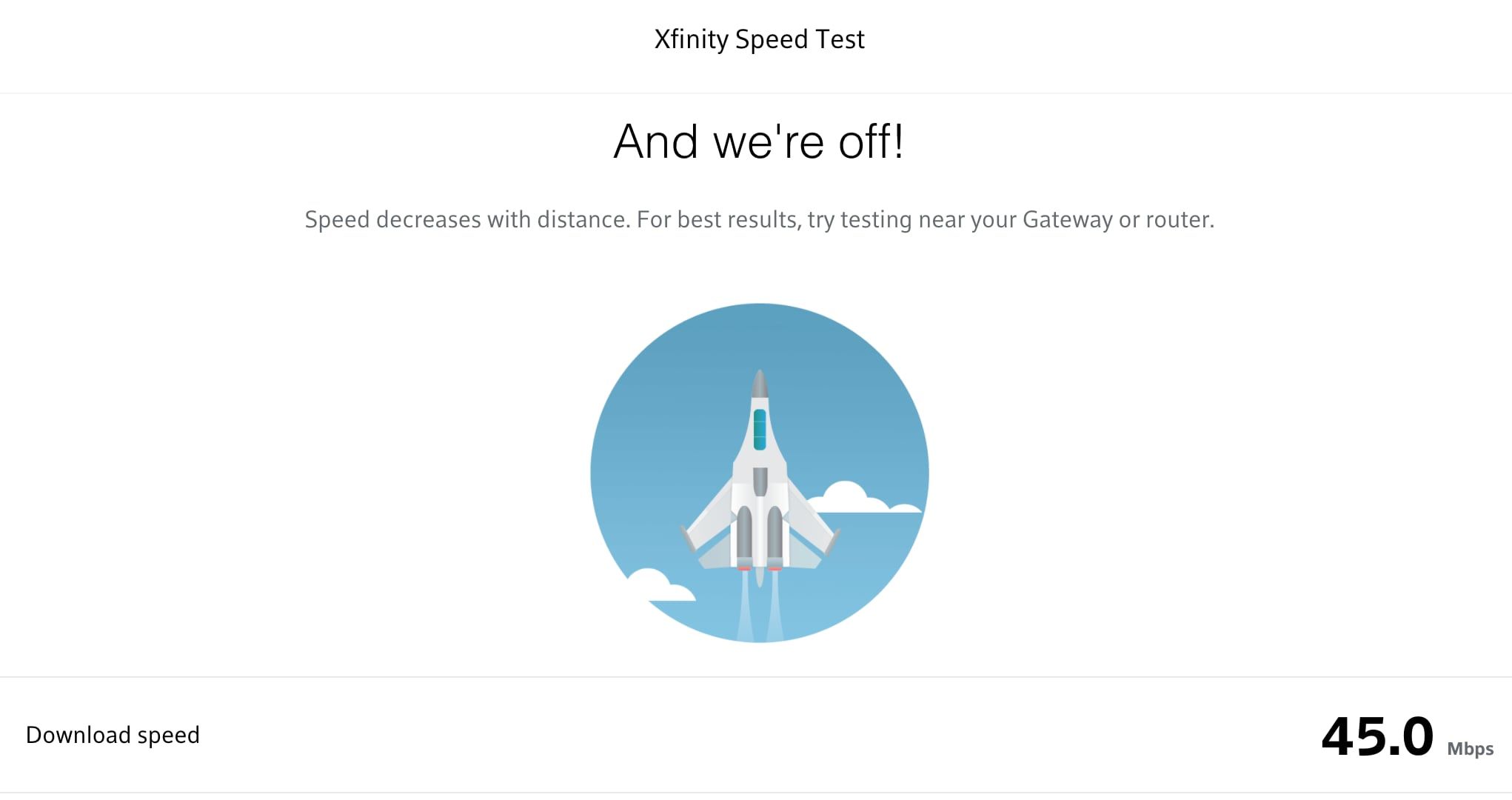 Логотип провайдера и пользовательский интерфейс теста скорости