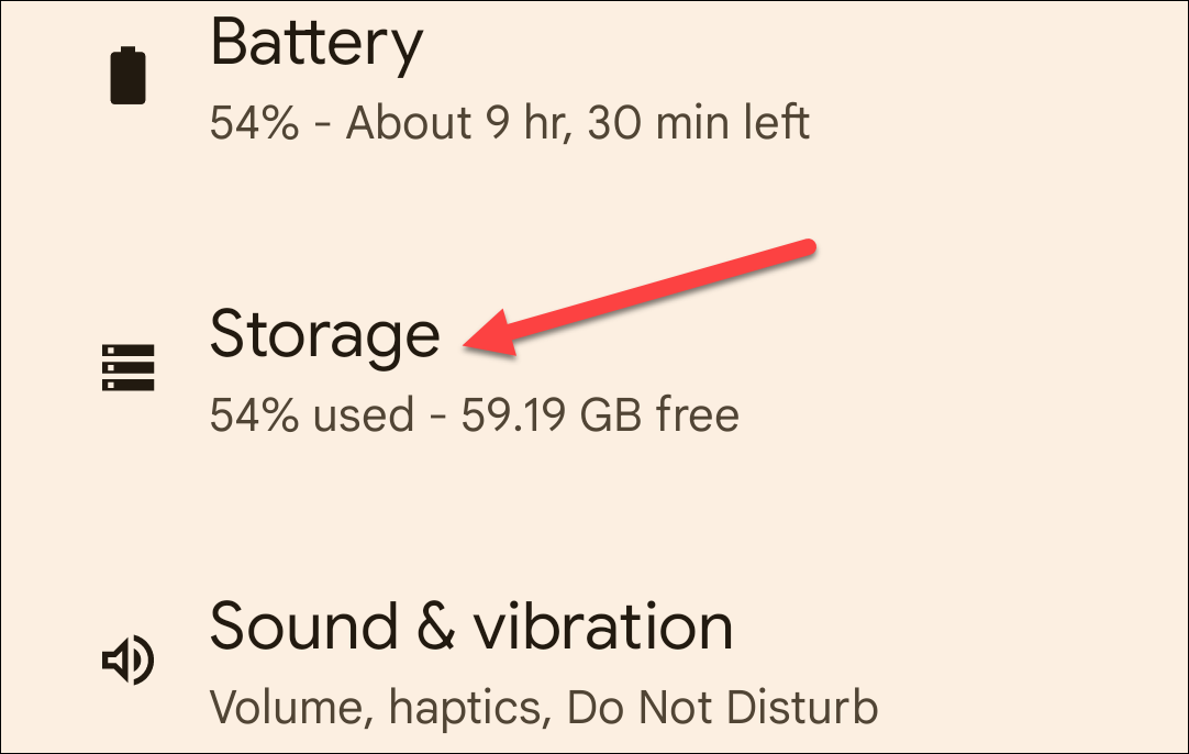 Перейдите в раздел Хранилище.