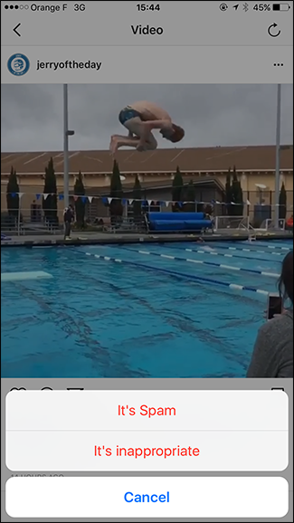 Подробный список причин жалобы в Instagram