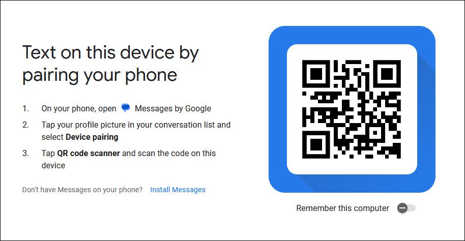 Messages for Web сайт с QR‑кодом.