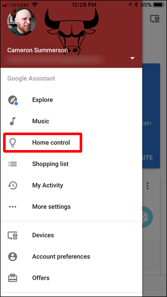 Кнопка добавления устройства в приложении Google Home