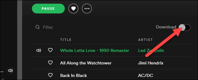 Включите переключатель загрузки