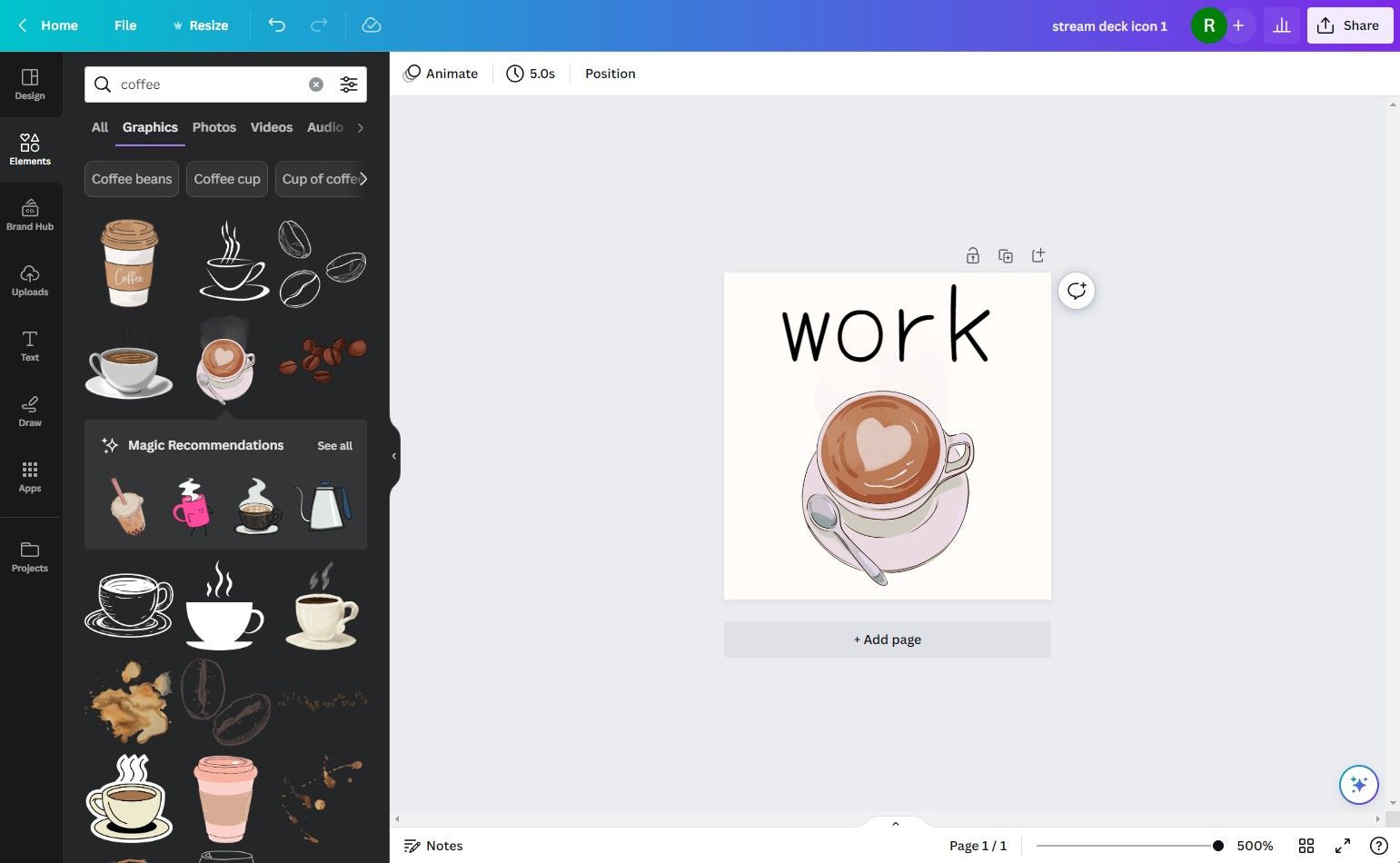 Процесс создания иконки Stream Deck в Canva