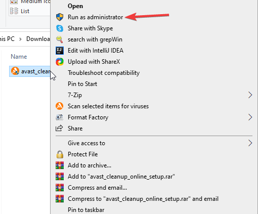 Запуск установщика от имени администратора