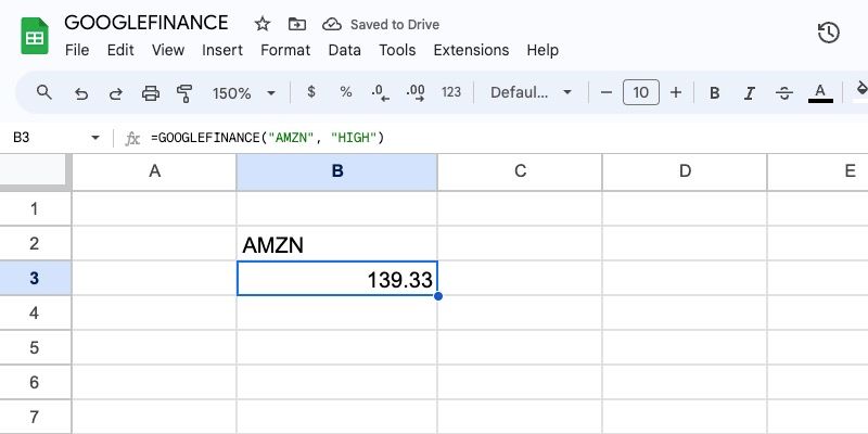 Формула GOOGLEFINANCE с указанием атрибута после тикера