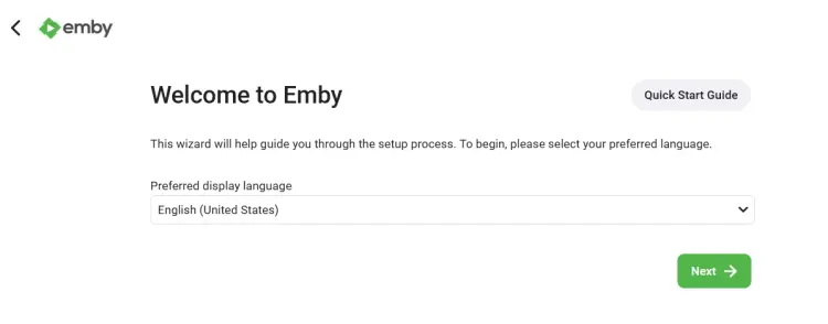 Выбор языка в Emby