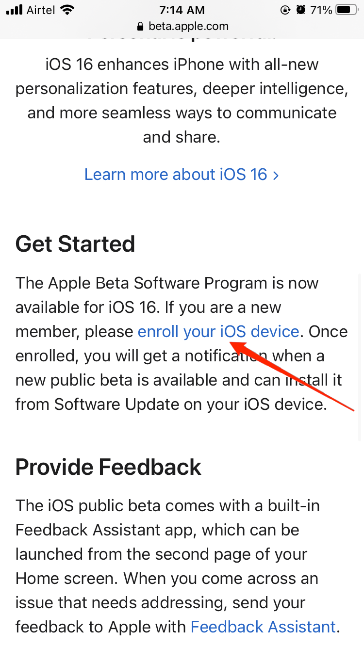 Enrol your iOS device