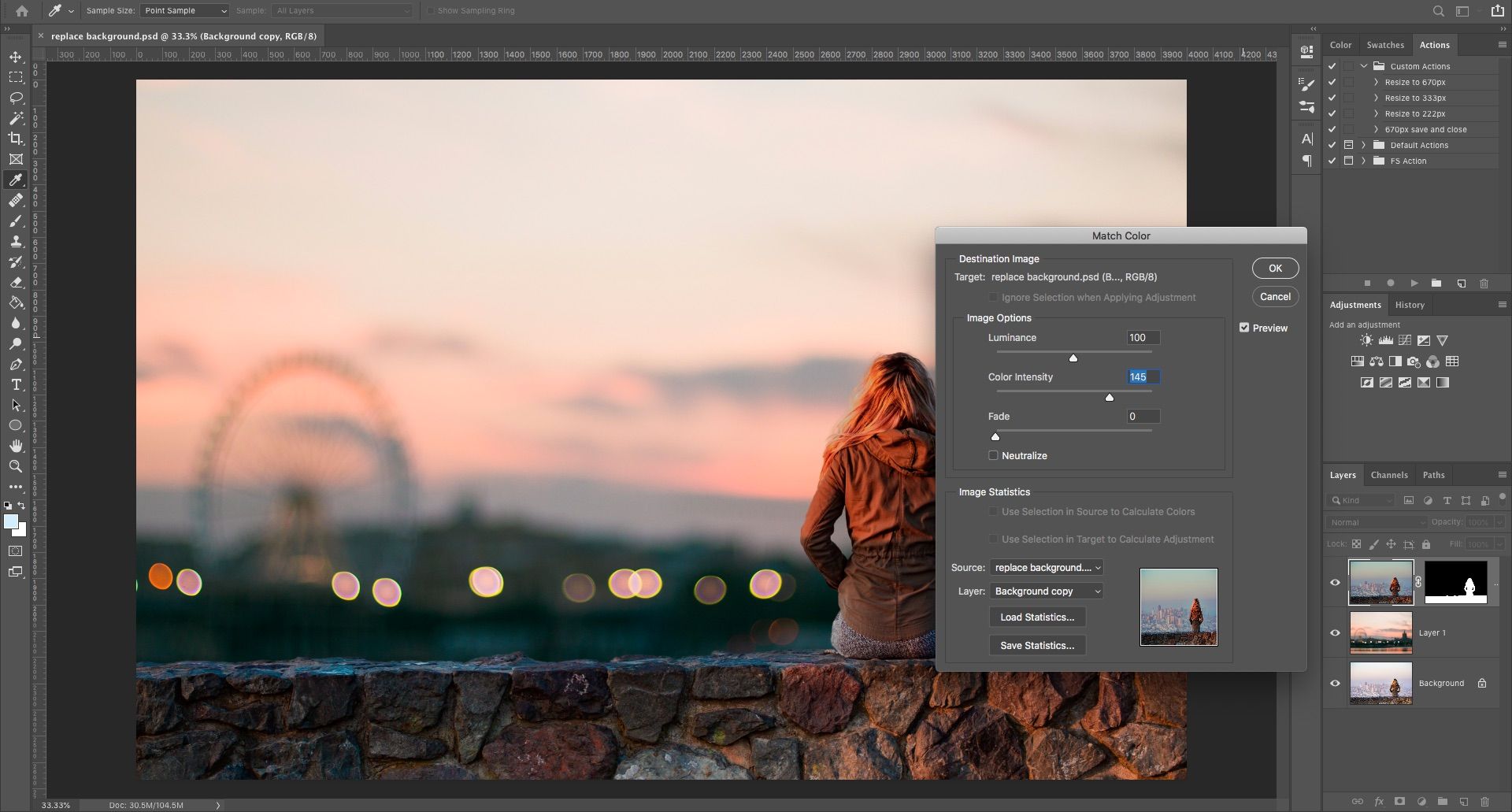 Совпадение цветов в Photoshop