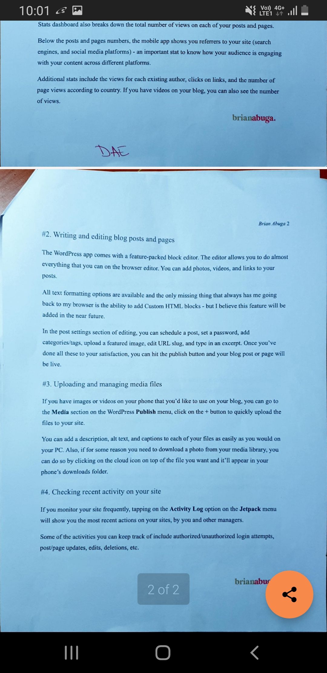 Просмотр итогового PDF на экране телефона