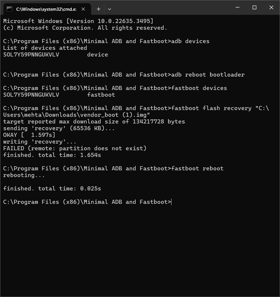 Прошивка TWRP через fastboot